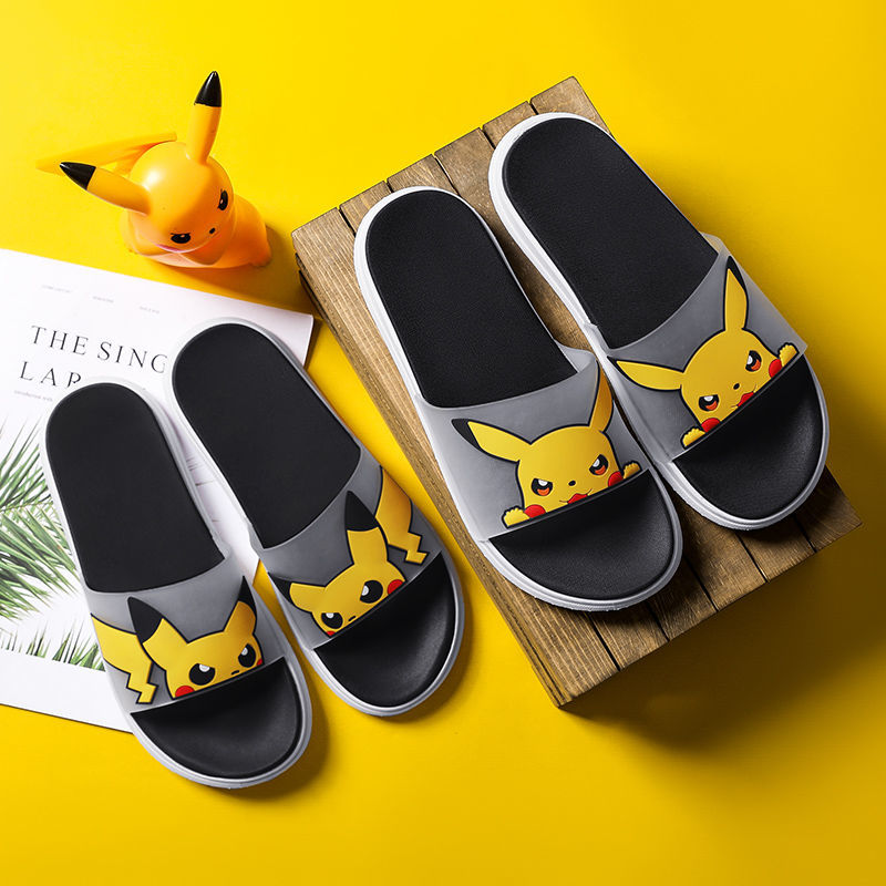 Dép Nam Nữ Chống Trượt In Hình Pikachu Phong Cách Hàn Quốc Chống Nắng Chống Nước