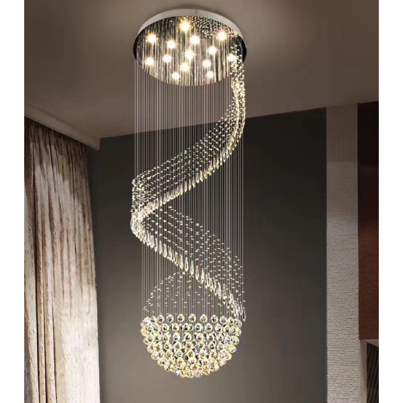 Đèn Chùm Pha Lê k9 Thả Mâm inox 304