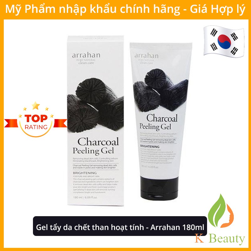 Gel tẩy da chết, tẩy tế bào chết than hoạt tính - Arrahan Charcoal Peeling Gel - [Chính Hãng Hàn Quốc] - 180ml