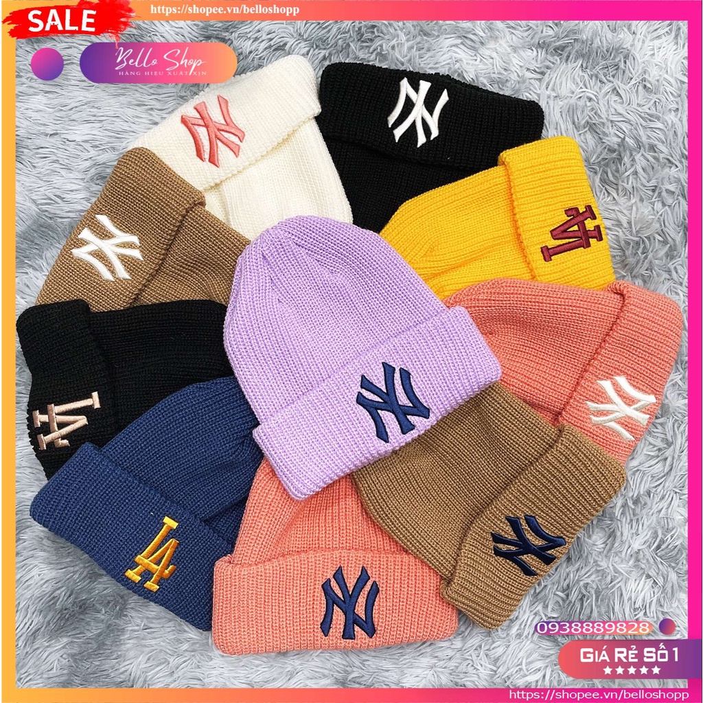 Mũ Len Thêu NY LA Beanie Basic N70