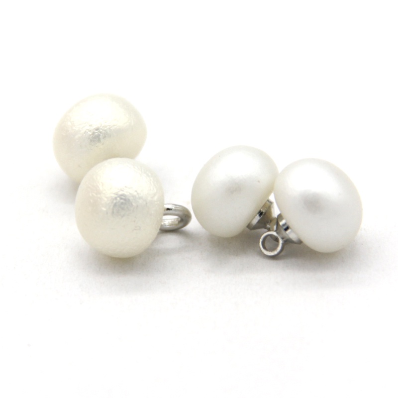 Set 50 Nút Tròn Nhỏ 10mm Màu Be Đính Ngọc Trai Trang Trí Áo Sơ Mi / Đầm Cho Nữ