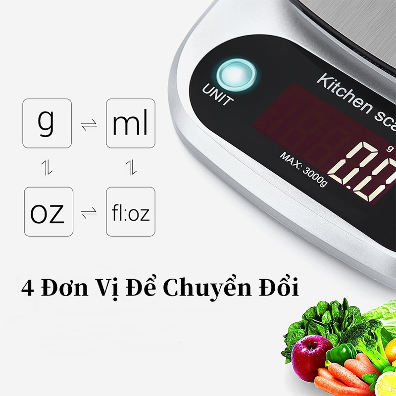 Cân điện tử, Cân tiểu ly điện tử, Tiêu ly nhà bếp mini định lượng 1g - 5kg chất lượng.3kg/0,1g, 5kg/0,1g, 10kg/1g tùy.