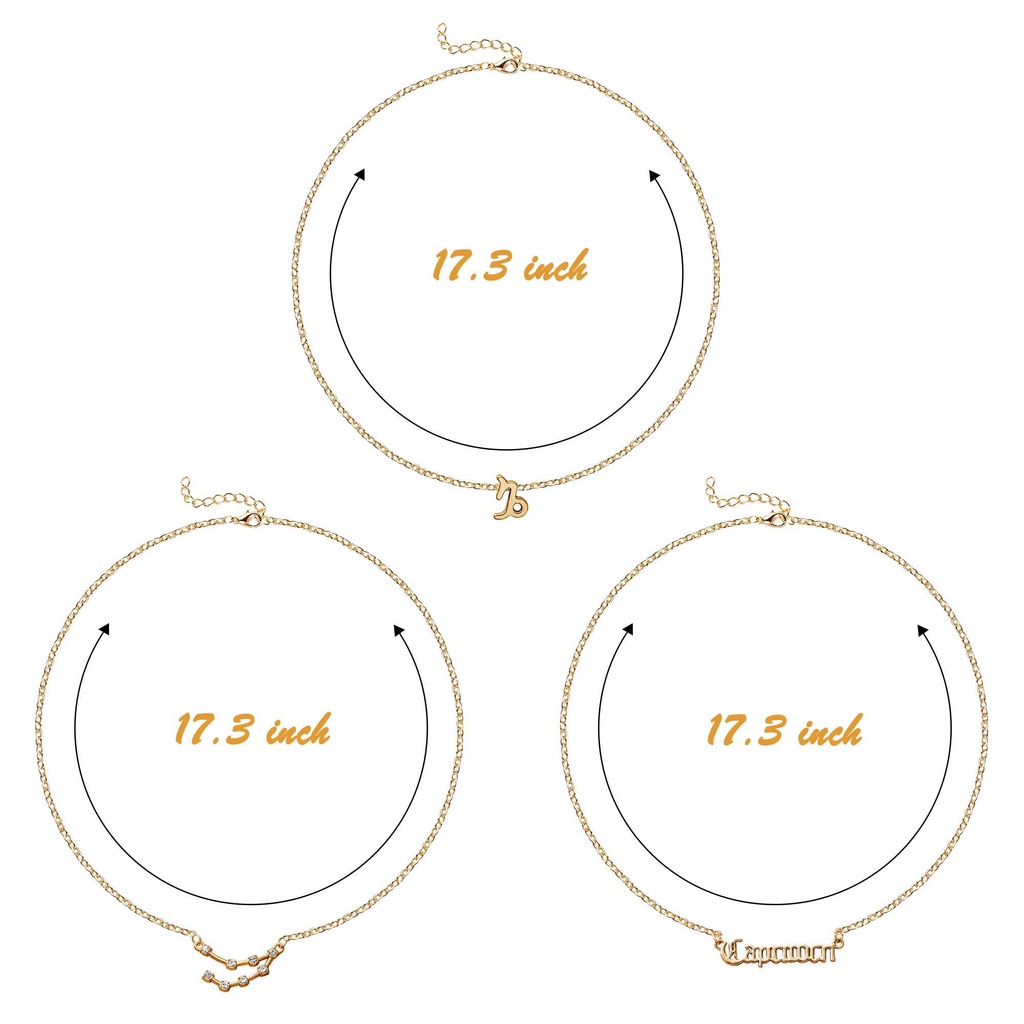JONYE Set 3 Dây Chuyền Mạ Vàng Mặt Cung Hoàng Đạo