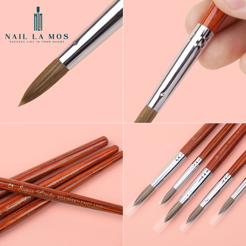 Cọ đắp bột Super Linda Kolinsky England chính hãng - Cọ đắp bột cao cấp số 12,14,16,18 lông chồn mượt chuyên dụng ngành