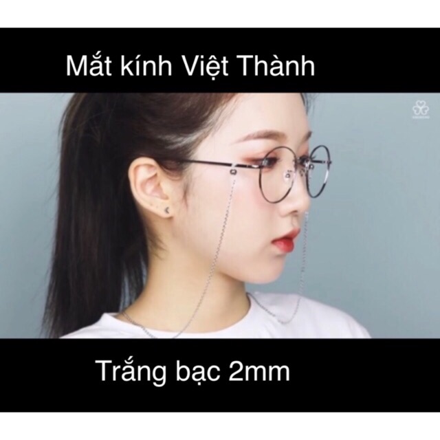 HCM Dây đeo kính dài 80cm bằng kim loại KHÔNG KÈM KÍNH dây đeo khẩu trang chain dây đeo tai nghe Bluetooth