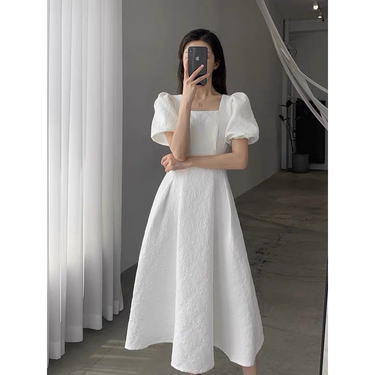Đầm Váy xòe chất Vân Hoa nổi dáng midi đi dự tiệc, đi biển , đi làm - Đồ đôi, thời trang nam nữ Forever Couple Store