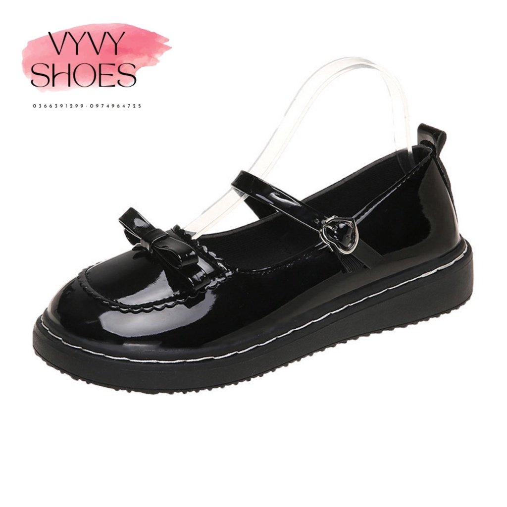 Giày búp bê Lolita 2dây cài ôm chân cao cấp - giày nữ đế bằng da mềm thời trang VYVYSHOES19-X1