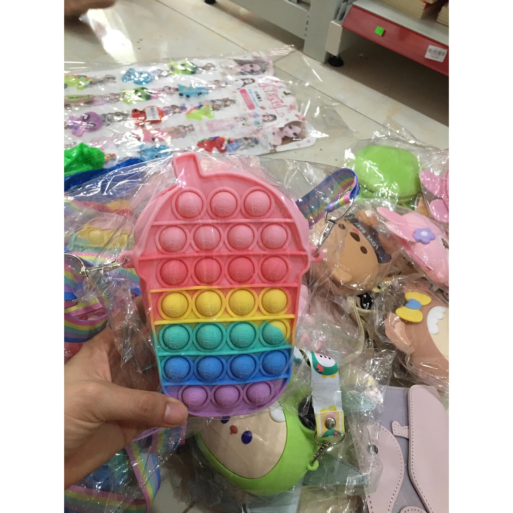 Túi đeo chéo popip - nhựa dẻo nhiều hình cho bé gái giá rẻ