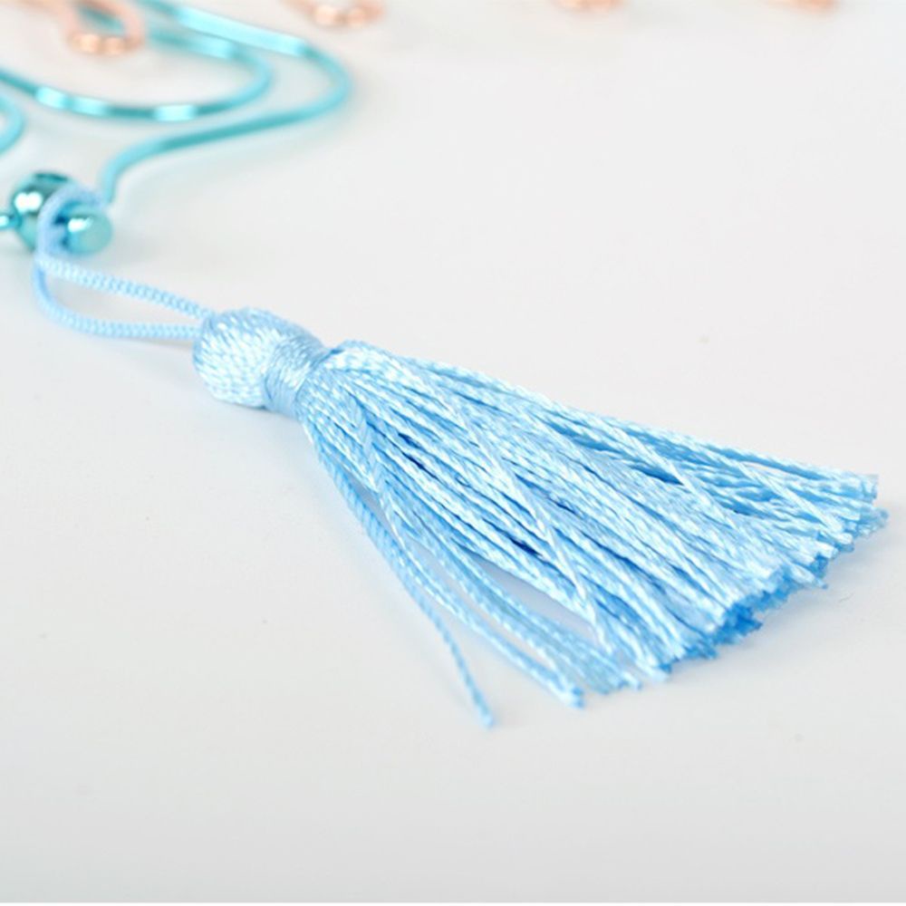 Kẹp giấy chất liệu kim loại mạ điện phối tua rua với 5 màu lựa chọn