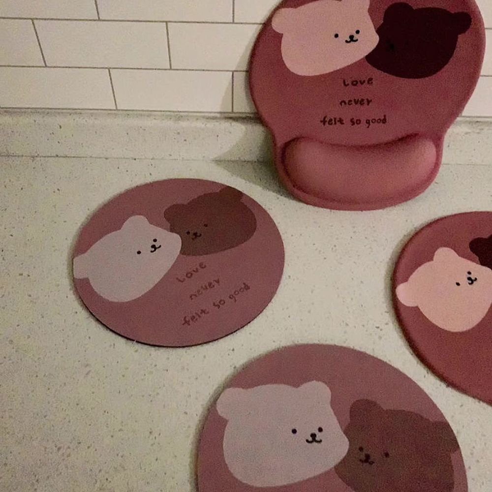 Tấm lót chuột máy tính kê tay hình gấu hoạt hình 3D thoải mái