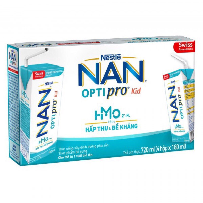 Sữa Bột Pha sẵn Nestle Nan 4 Optipro Kid (180ml/115ml) mẫu mới