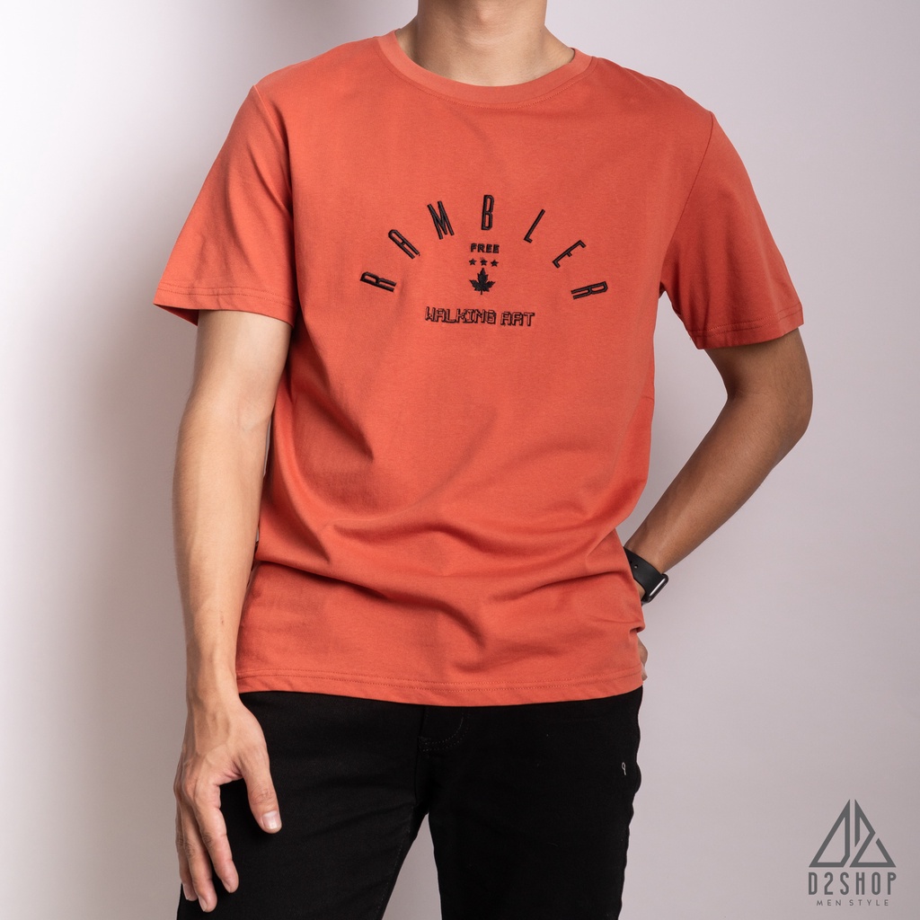 Áo thun nam D2shop thêu chữ RAMBLER, 3 màu