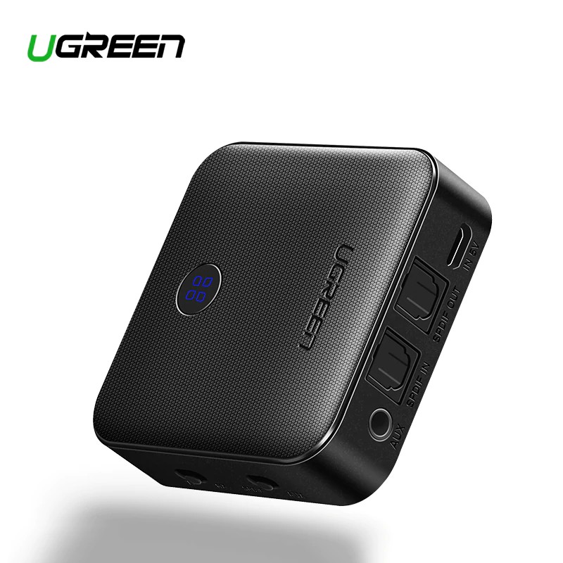 Bộ thu phát Bluetooth 4.2 APTX UGREEN điều hợp âm thanh không dây 2 trong 1 với TOSLINK quang kỹ thuật số và 3.5 mm