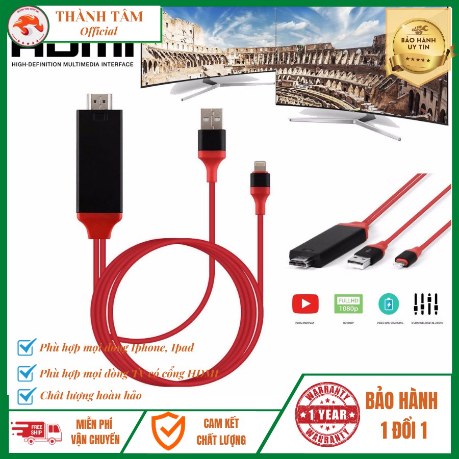 Cáp HDMI Kết nối Iphone với Tivi Chính Hãng