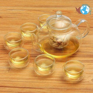 Bộ ấm chén pha trà thủy tinh cao cấp