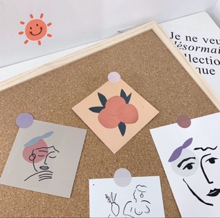 (CÓ SẴN) Sticker Dán Tròn Nhiều Màu Basic
