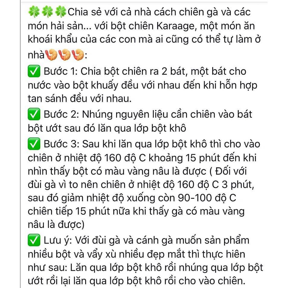 Bột chiên gà giòn KFc Karaage Nhật 500gr