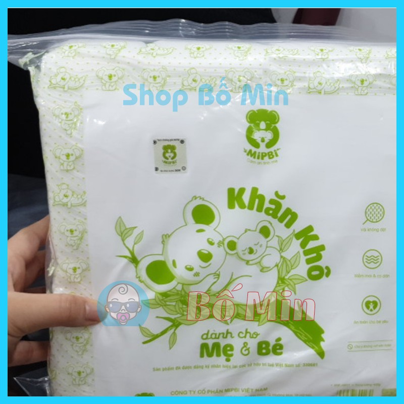 Khăn vải khô đa năng Mipbi loại bản to (600g/Gói)[ Shop Bố Min ]