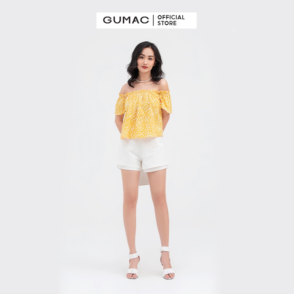 Quần short nữ ống kiểu GUMAC màu trắng năng động QB898
