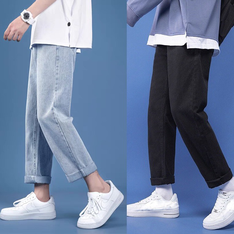 Quần jeans baggy, Quần jeans ống rộng, dáng ống suông, rộng nam TR01 styles Hàn Quốc