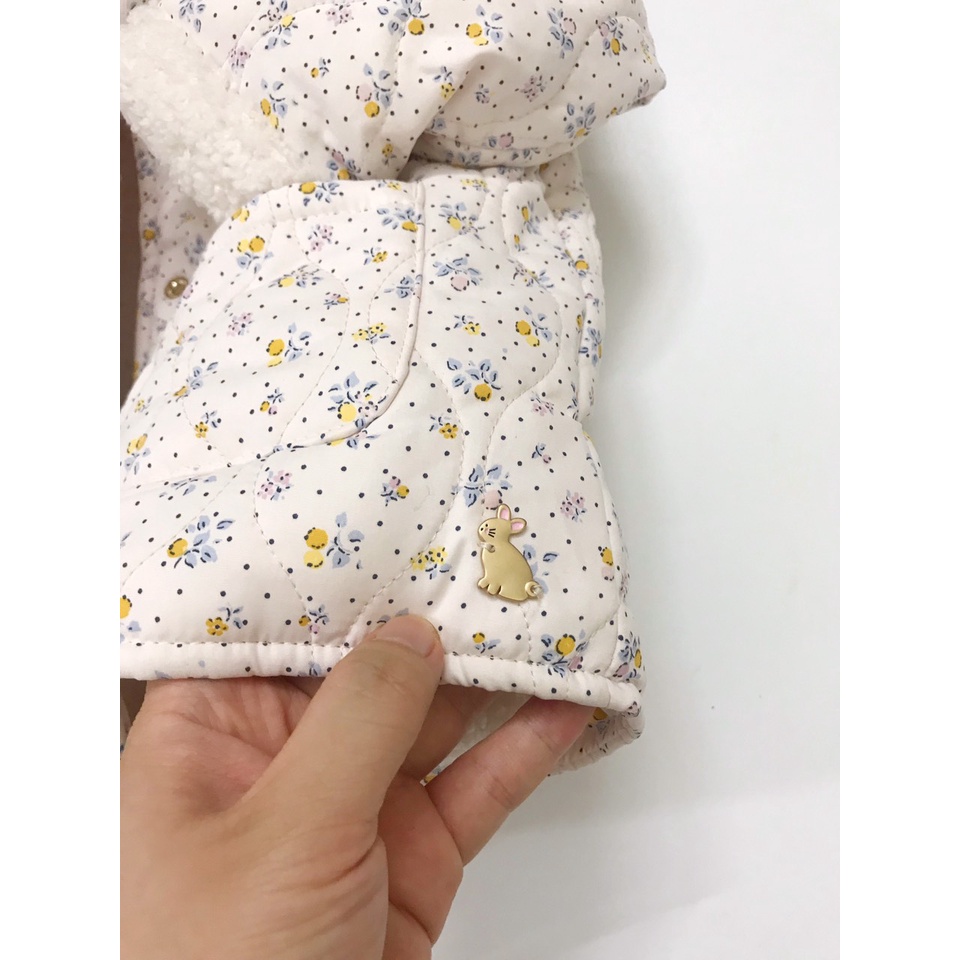 Áo khoác lót lông hoa nhí xuất xịn cho bé ASM004