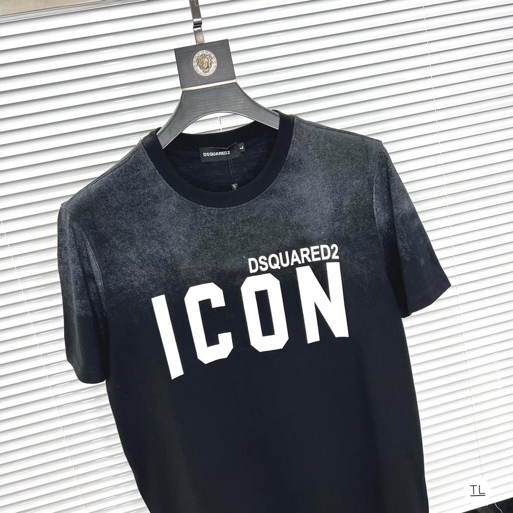 Áo thun nam cổ tròn, áo phông nam tay ngắn in chữ DSQ2 ICON vải cotton mát mịn form chuẩn thun lạnh 2022