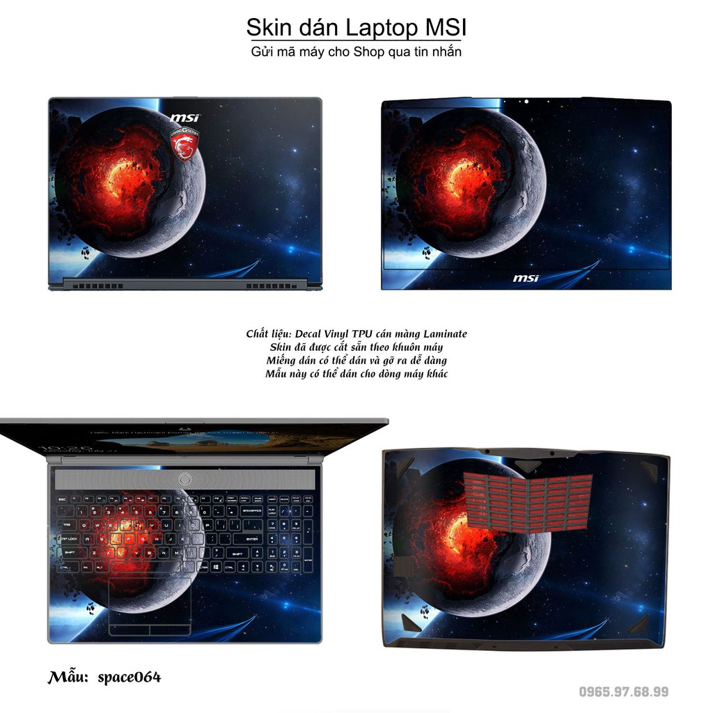 Skin dán Laptop MSI in hình không gian _nhiều mẫu 11 (inbox mã máy cho Shop)