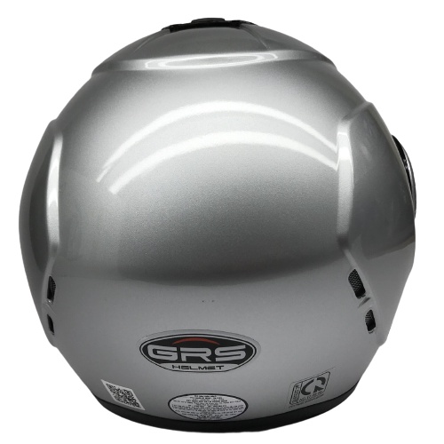 Mũ bảo hiểm trùm 3/4 đầu kính chống lóa cao cấp - GRS A649K bạc bóng - Vòng đầu 57-59cm - CHÍNH HÃNG - BH 12 tháng