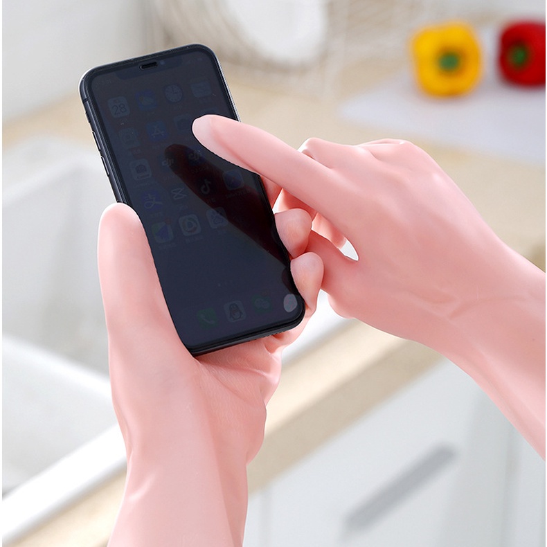 Găng, Gang Tay Cao Su Chống Thấm Giặt Đồ, Rửa Bát Hoa Cúc Cao Cấp