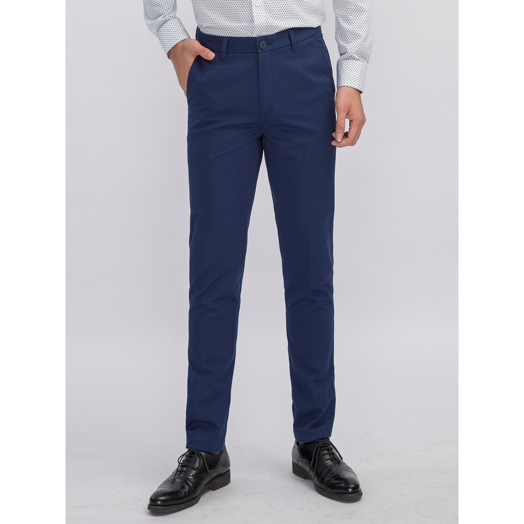 Quần Kaki Nam Aristino AKK01508 Màu Xanh Tím Than 37 Kiểu Dáng Slim Fit Chất Liệu CVC