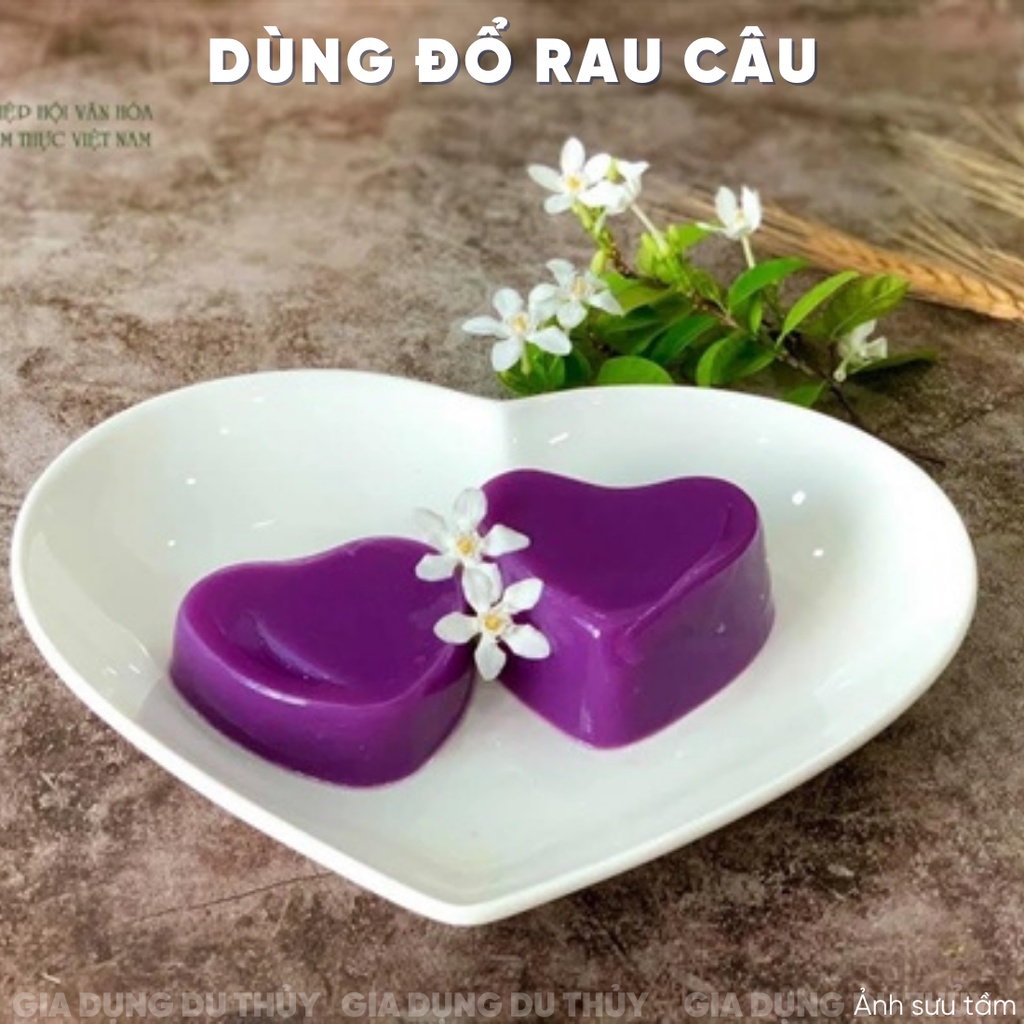 Khuôn làm bánh flan hình tim, khuôn làm bánh da lợn hình tim có nắp đậy dung tích 90 ml nhựa PP chính phẩm chịu nhiệt