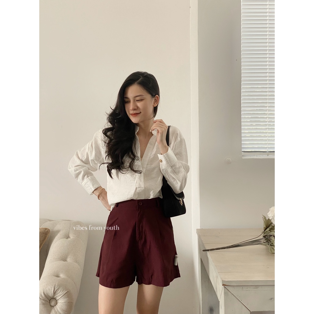 ÁO CỔ TRỤ XẺ V_AV1256
