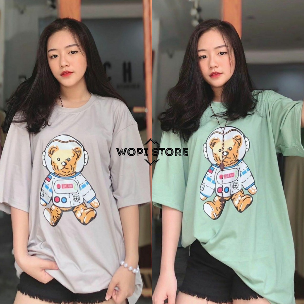 Áo Thun Tay Lỡ BEAR ATRO Form Rộng Ulzzang Unisex (Ánh Thật)