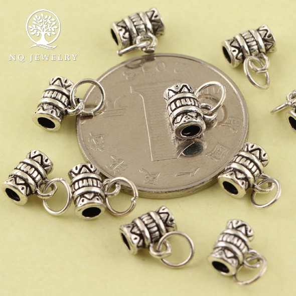 Charm bạc hình trụ xỏ ngang để gắn charm treo - NQ Jewelry