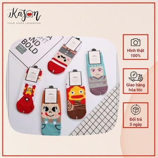 Vớ cổ ngắn họa tiết các nhân vật siêu nhân mẫu ngẫu nhiên