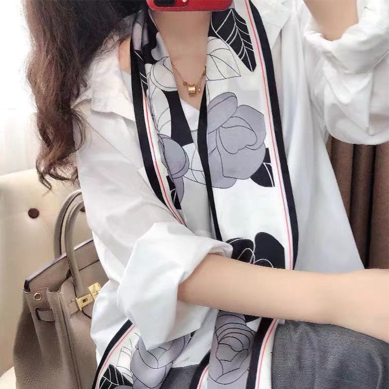 Khăn choàng cổ dài GAVINBROWN vải lụa phong cách Hàn Quốc thời trang xuân thu cho nữ