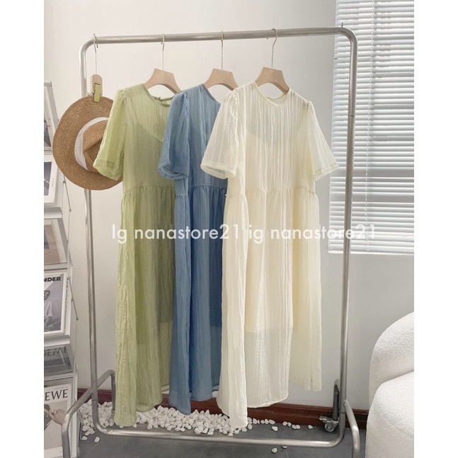 SÉT VÁY BABYDOLL kèm váy 2 dây chất đũi tơ Mao Mao Boutique