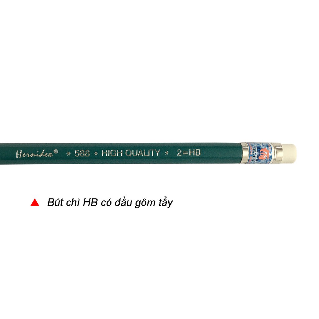 Bút chì gỗ Hernidex 588 HIGH QUALITY HB có gôm tẩy