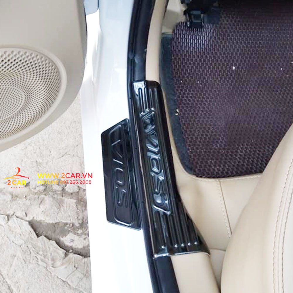 Ốp Bậc Cửa, nẹp bước chân Xe Toyota Vios 2014-2017, 2019- 2021, chất liệu Titan