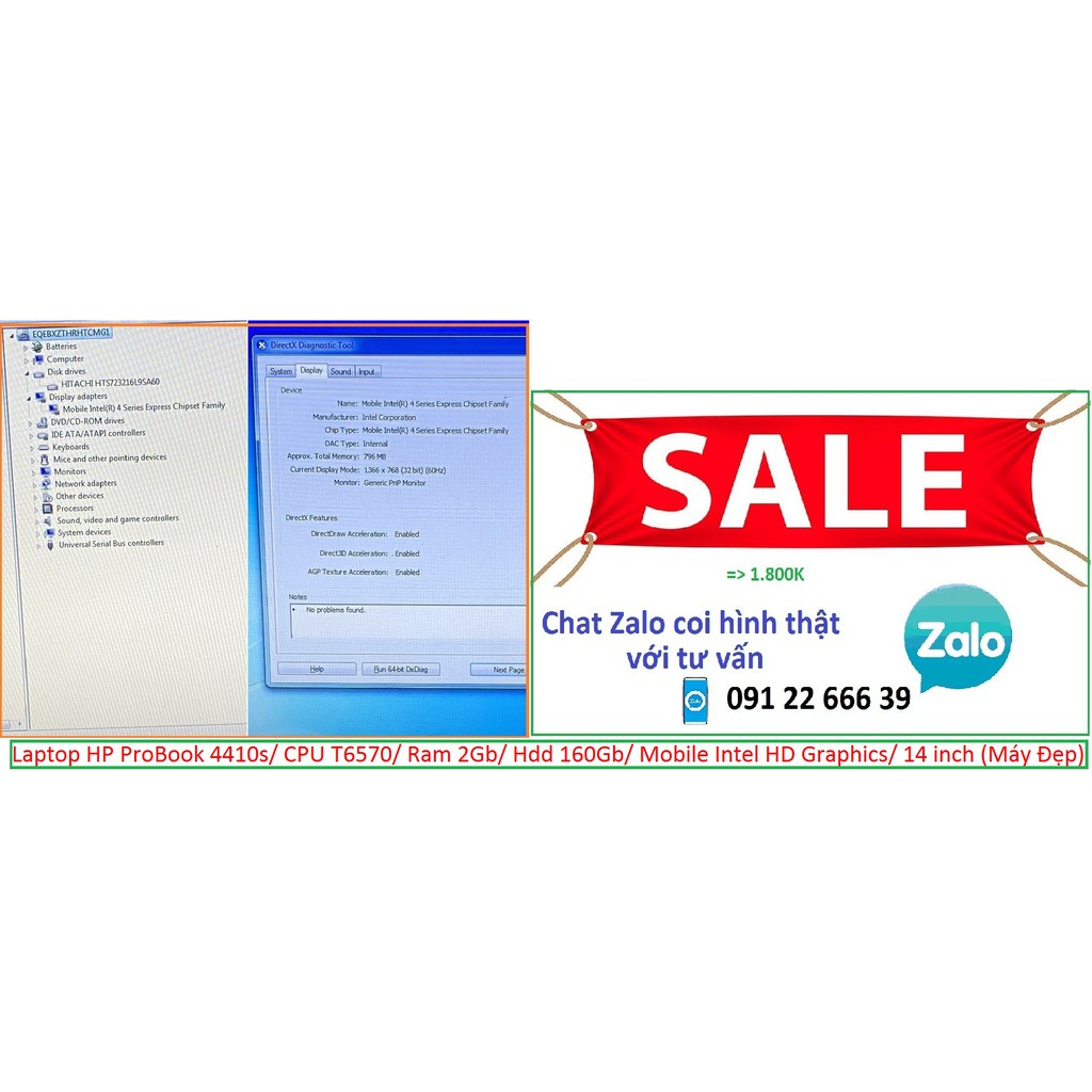 Laptop HP ProBook 4410s/ CPU T6570/ Ram 2Gb/ Hdd 160Gb/ Mobile Intel HD Graphics/ 14 inch (Máy Đẹp) | BigBuy360 - bigbuy360.vn