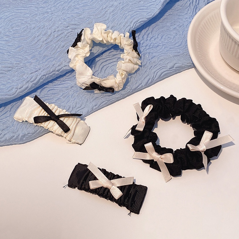 Dây cột tóc co giãn dạng gập hình nơ phong cách Hàn Quốc cho nữ