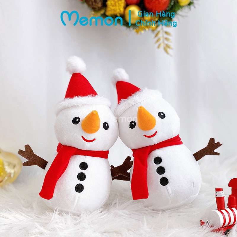 Gấu Bông Người Tuyết Trắng Mũi Dài Noel Giáng Sinh Cao Cấp Memon