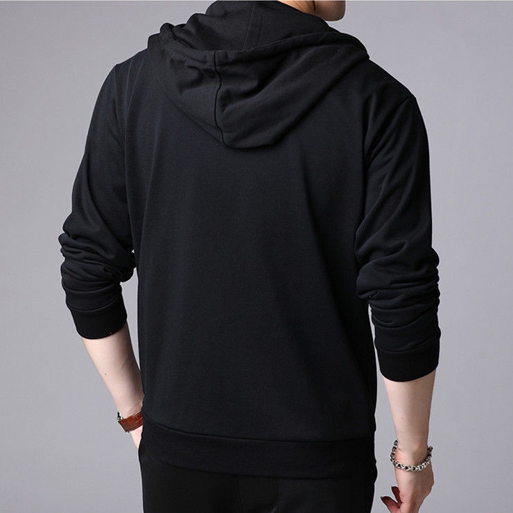 Áo khoác hoodie dáng rộng có khóa kéo thiết kế thời trang cho nam