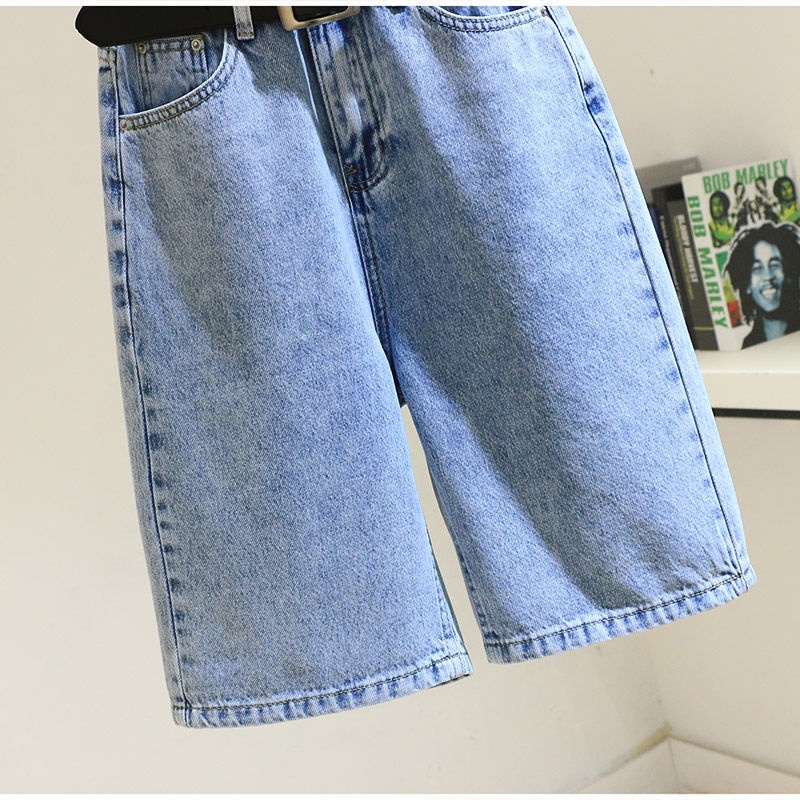 Quần Jean Lửng Ống Rộng Lưng Cao Phong Cách Hàn Quốc Thời Trang Mới Dành Cho Nữ 2022