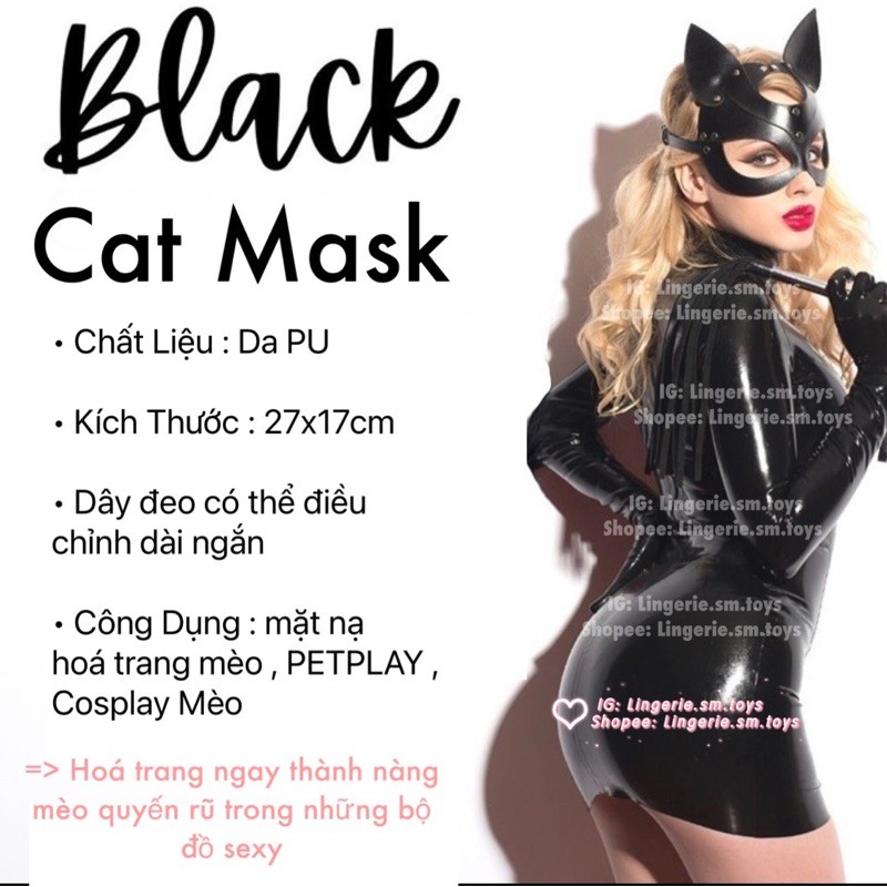 Mặt Nạ Mèo Đen Bí Ẩn - Hoá Trang Gợi Cảm halloween - Cosplay Mèo