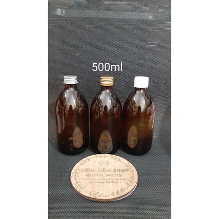 Chai thủy tinh nâu 500ml nắp vặn fi 28