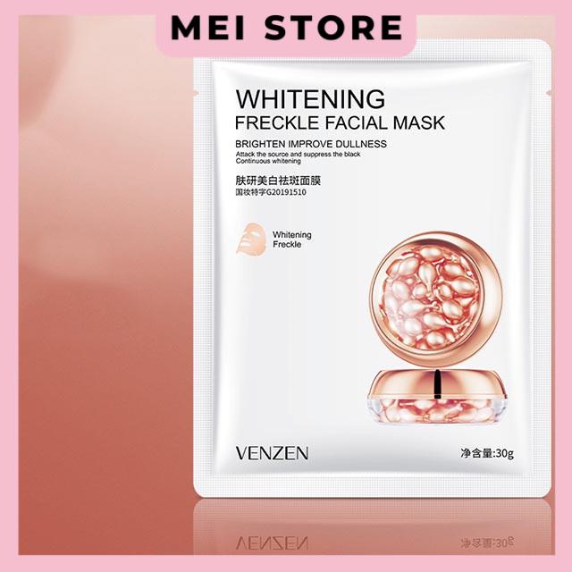 Mặt Nạ Venzen Whitening Freckle Facial Mask Viên Dưỡng Trắng Da àn Nhang