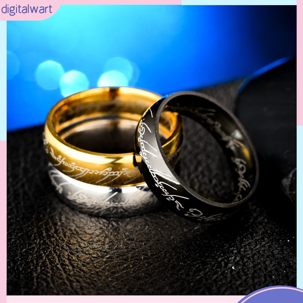Nhẫn Thép Không Gỉ Bản Rộng 6mm Khắc Chữ Thời Trang Dành Cho Các Cặp Đôi