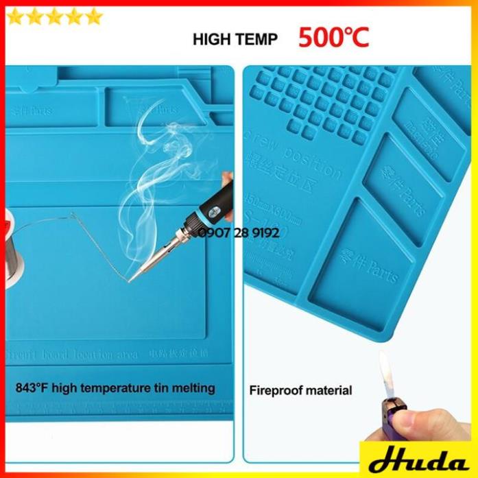 Tấm Lót Sửa Chữa Điện Thoại (Thảm Kỹ Thuật) Loại Lớn_ Dụng Cụ Cách Nhiệt Bằng Silicon Cho Mỏ Hàn Nhiệt Điện Tử