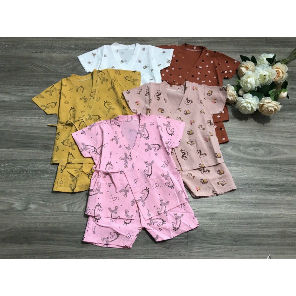 BỘ QUẦN ÁO TRẺ EM VẢI ĐŨI YUKATA CHO BÉ SƠ SINH ĐẾN 9KG